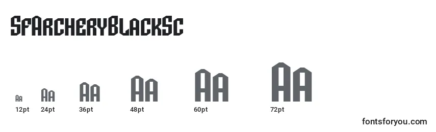 sizes of sfarcheryblacksc font, sfarcheryblacksc sizes