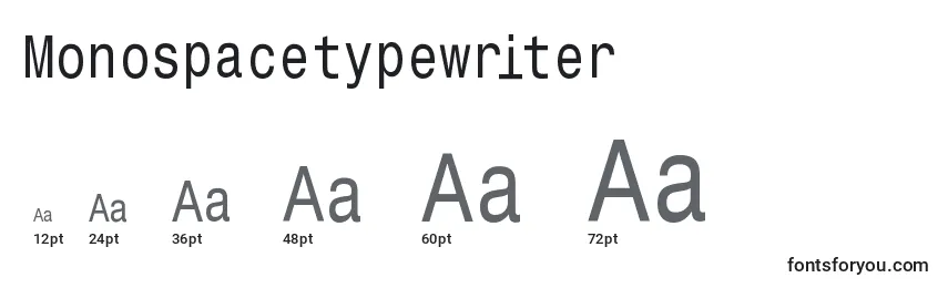 sizes of monospacetypewriter font, monospacetypewriter sizes