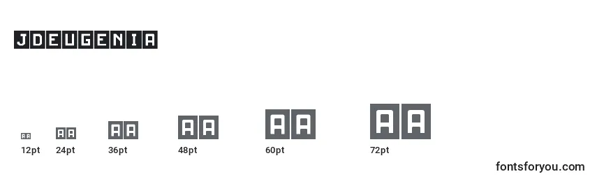 sizes of jdeugenia font, jdeugenia sizes