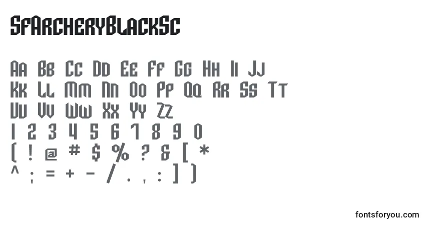 SfArcheryBlackSc Font – alphabet, numbers, special characters