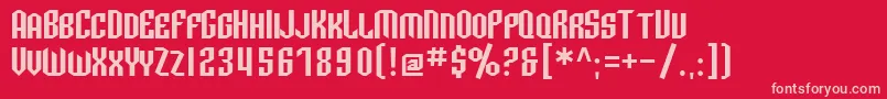 SfArcheryBlackSc Font – Pink Fonts on Red Background