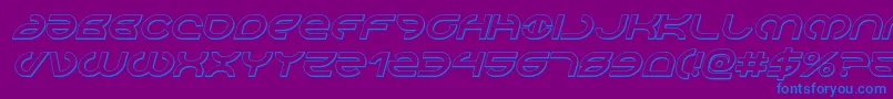 Aetherfox3Dital Font – Blue Fonts on Purple Background