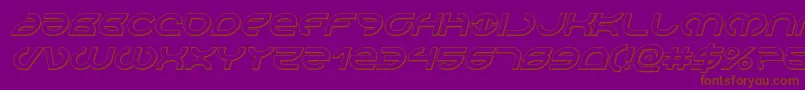 Aetherfox3Dital-Schriftart – Braune Schriften auf violettem Hintergrund