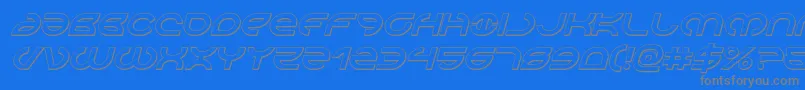 Aetherfox3Dital Font – Gray Fonts on Blue Background