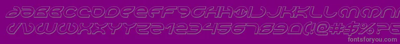 Aetherfox3Dital-Schriftart – Graue Schriften auf violettem Hintergrund