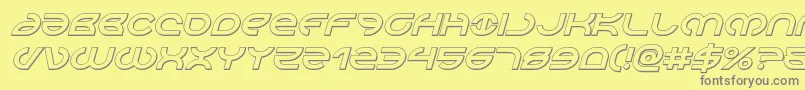 Aetherfox3Dital Font – Gray Fonts on Yellow Background