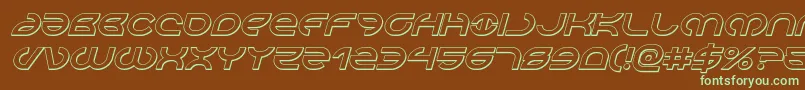 Aetherfox3Dital Font – Green Fonts on Brown Background