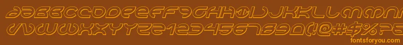 Aetherfox3Dital-fontti – oranssit fontit ruskealla taustalla