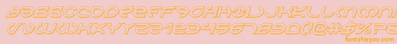 Aetherfox3Dital-Schriftart – Orangefarbene Schriften auf rosa Hintergrund