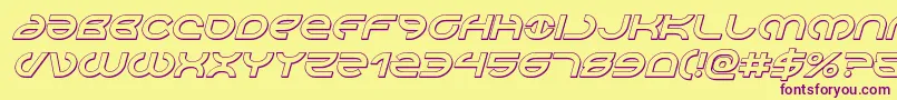 Aetherfox3Dital Font – Purple Fonts on Yellow Background