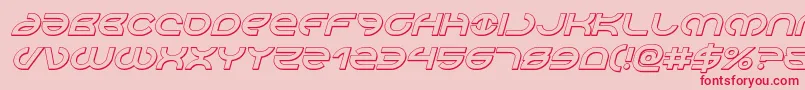 Aetherfox3Dital-Schriftart – Rote Schriften auf rosa Hintergrund