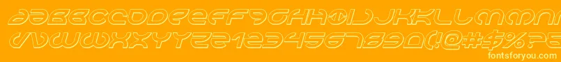 Aetherfox3Dital Font – Yellow Fonts on Orange Background