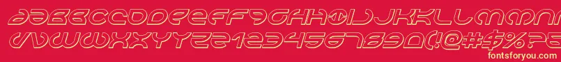 Aetherfox3Dital Font – Yellow Fonts on Red Background