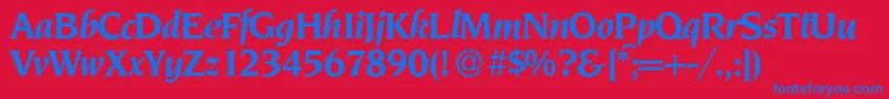 フォントNoveltyBolditalic – 赤い背景に青い文字