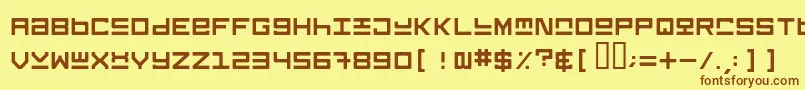 フォントKeysrg – 茶色の文字が黄色の背景にあります。