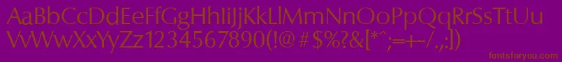 ColumbiaserialLightRegular Font – Brown Fonts on Purple Background