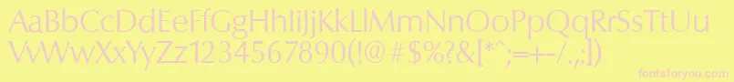 ColumbiaserialLightRegular Font – Pink Fonts on Yellow Background