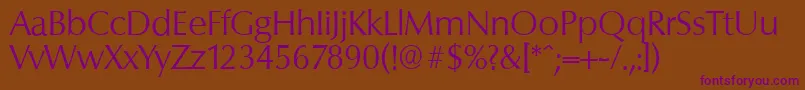 ColumbiaserialLightRegular Font – Purple Fonts on Brown Background