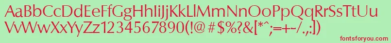 ColumbiaserialLightRegular Font – Red Fonts on Green Background