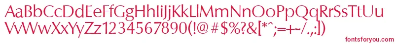 ColumbiaserialLightRegular Font – Red Fonts on White Background