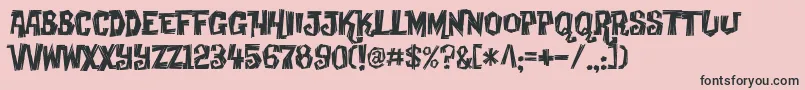 Creaky Font – Black Fonts on Pink Background
