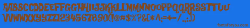Creaky Font – Brown Fonts on Blue Background