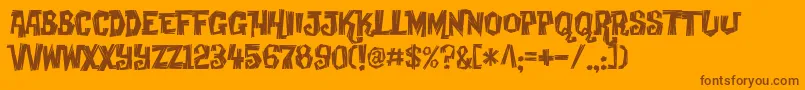 Creaky Font – Brown Fonts on Orange Background