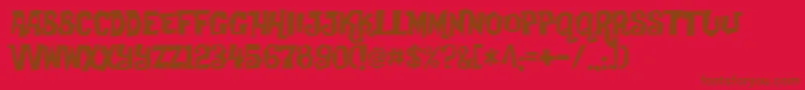 Creaky Font – Brown Fonts on Red Background