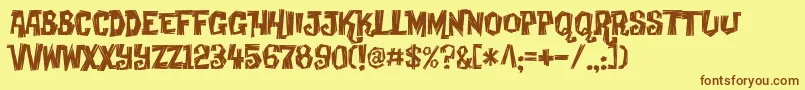 Creaky Font – Brown Fonts on Yellow Background
