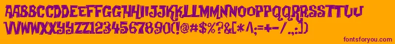 Creaky Font – Purple Fonts on Orange Background