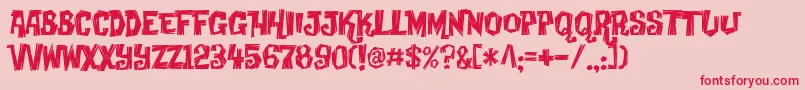 Creaky Font – Red Fonts on Pink Background