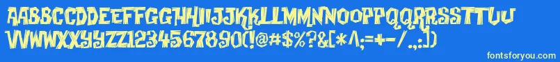 Creaky Font – Yellow Fonts on Blue Background