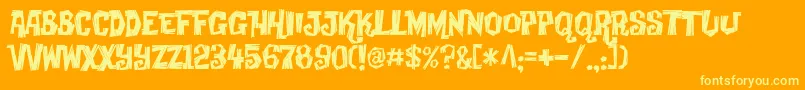 Creaky Font – Yellow Fonts on Orange Background