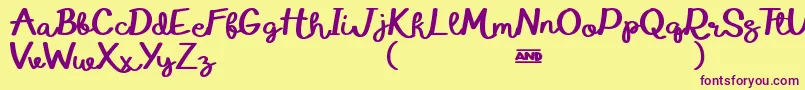 EduardoAureliaDemo-Schriftart – Violette Schriften auf gelbem Hintergrund