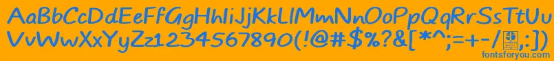 TypoComicsDemo Font – Blue Fonts on Orange Background