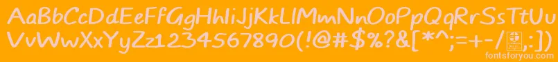 TypoComicsDemo-Schriftart – Rosa Schriften auf orangefarbenem Hintergrund