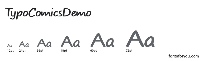 Größen der Schriftart TypoComicsDemo