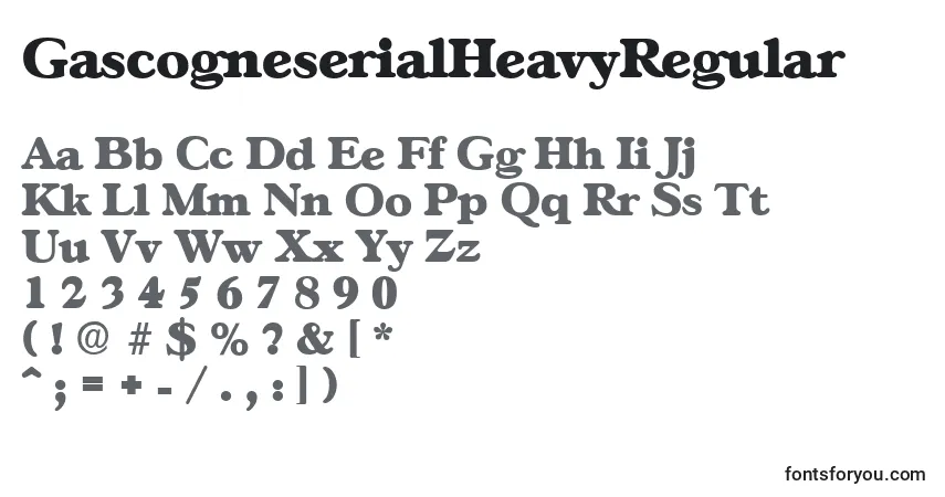 A fonte GascogneserialHeavyRegular – alfabeto, números, caracteres especiais