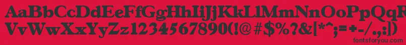 フォントGascogneserialHeavyRegular – 赤い背景に黒い文字