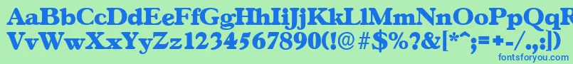 fuente GascogneserialHeavyRegular – Fuentes Azules Sobre Fondo Verde