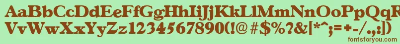 Шрифт GascogneserialHeavyRegular – коричневые шрифты на зелёном фоне