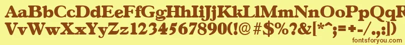 GascogneserialHeavyRegular Font – Brown Fonts on Yellow Background