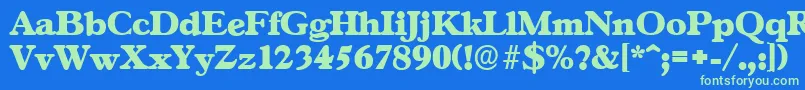 GascogneserialHeavyRegular Font – Green Fonts on Blue Background