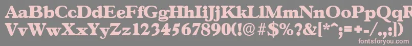 フォントGascogneserialHeavyRegular – 灰色の背景にピンクのフォント