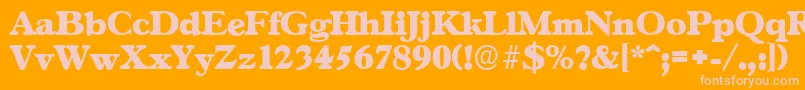 Fonte GascogneserialHeavyRegular – fontes rosa em um fundo laranja