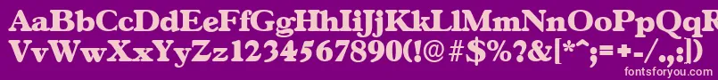 Fonte GascogneserialHeavyRegular – fontes rosa em um fundo violeta