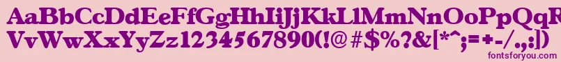 GascogneserialHeavyRegular-fontti – violetit fontit vaaleanpunaisella taustalla