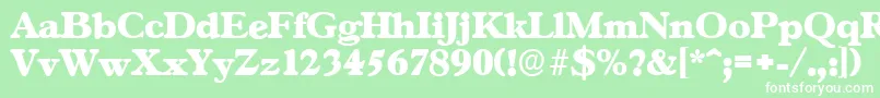 フォントGascogneserialHeavyRegular – 緑の背景に白い文字