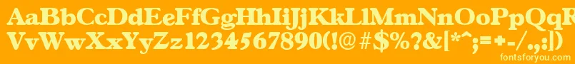 Шрифт GascogneserialHeavyRegular – жёлтые шрифты на оранжевом фоне