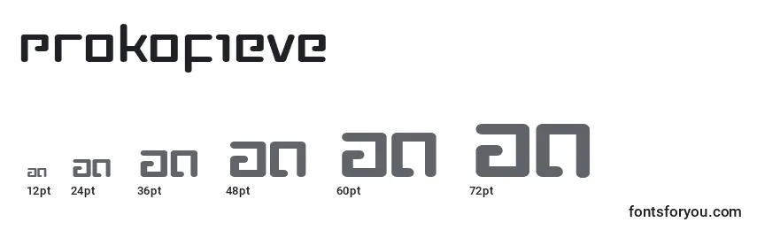 Размеры шрифта Prokofieve